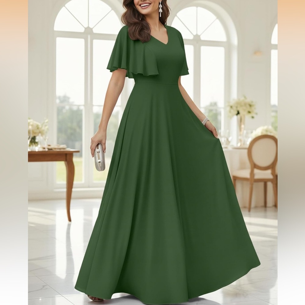 Boutique Elegant Olive Green Maxi Dress!